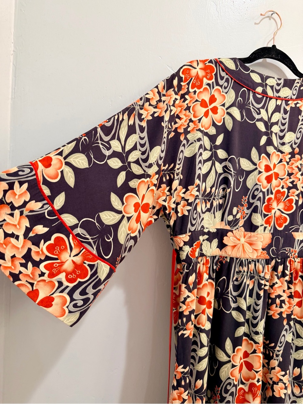 Vintage 2000s Y2K Lucky Brand Floral Kimono Sleeve Empire Waist Dress Medium - Picture 10 of 15